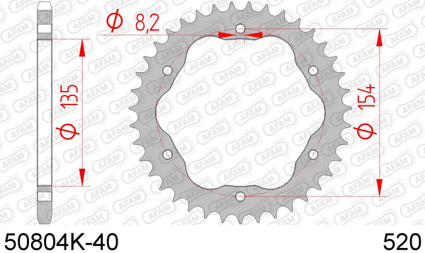 Corona AFAM 50804K-40 in acc. passo 520 nera