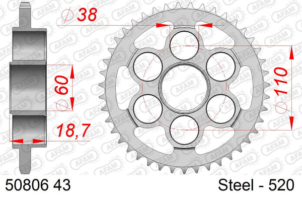 Corona AFAM 50806-43 in acc. passo 520