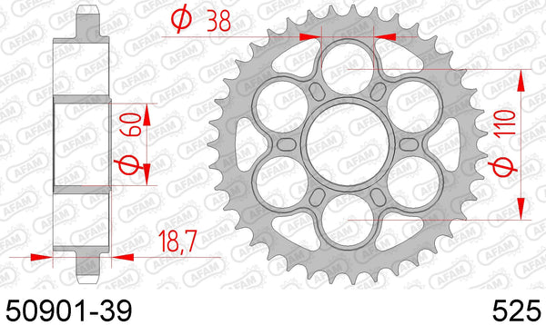Corona AFAM 50901-39 in acc. passo 525