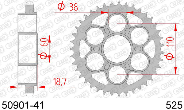 Corona AFAM 50901-41 in acc. passo 525