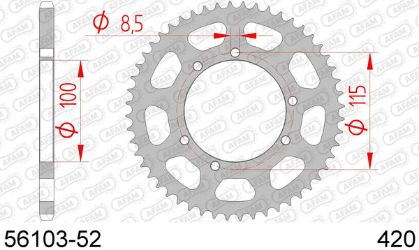 Corona AFAM 56103-52 in acc. passo 420