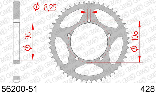 Corona AFAM 56200-51 in acc. passo 428