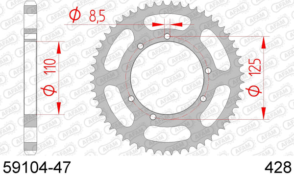 Corona AFAM 59104-47 in acc. passo 428
