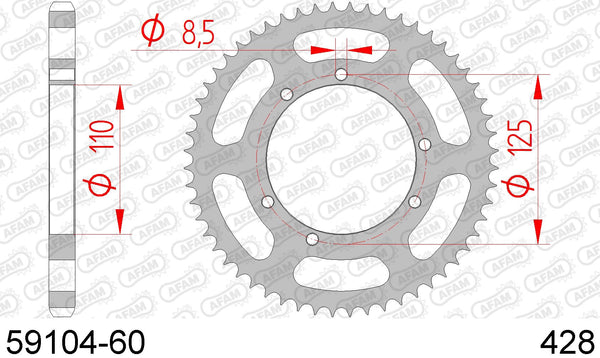 Corona AFAM 59104-60 in acc. passo 428