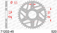 Corona AFAM 71202-45 in acc. passo 520