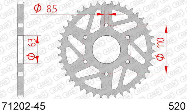 Corona AFAM 71202-45 in acc. passo 520