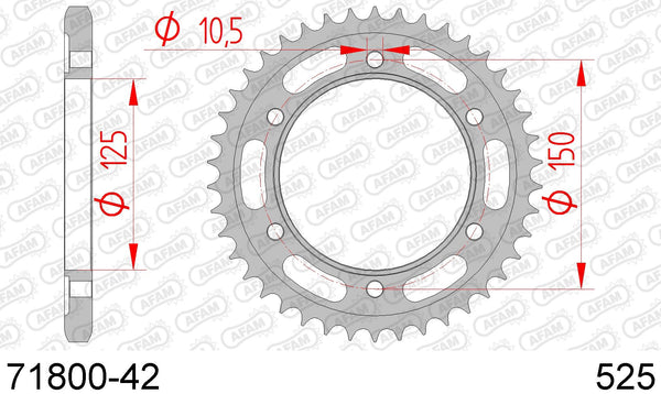 Corona AFAM 71800-42 in acc. passo 525