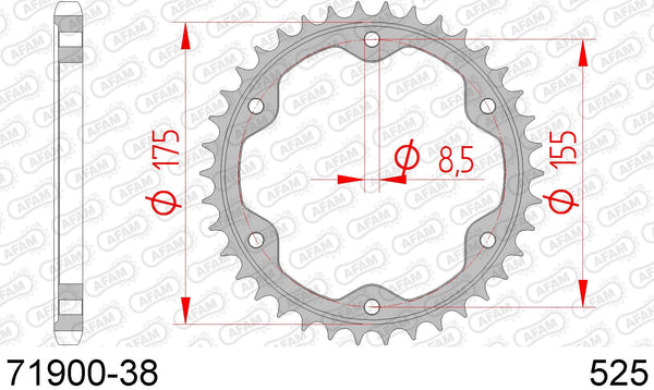 Corona AFAM 71900-38 in acc. passo 525