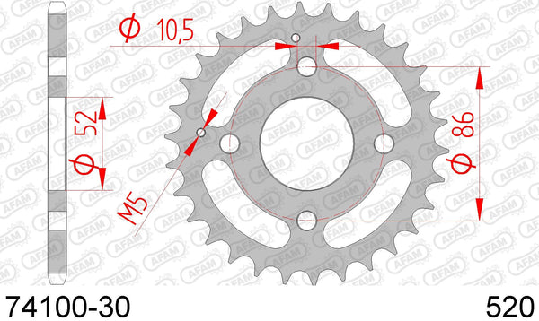 Corona AFAM 74100-30 in acc. passo 520