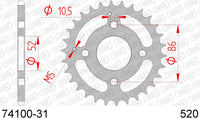 Corona AFAM 74100-31 in acc. passo 520
