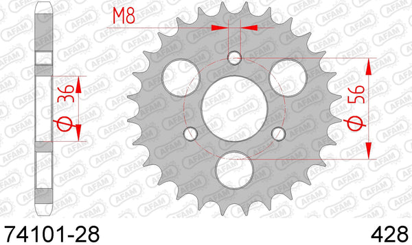 Corona AFAM 74101-28 in acc. passo 428