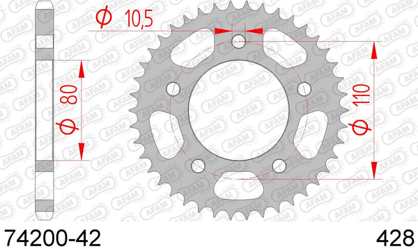 Corona AFAM 74200-42 in acc. passo 428
