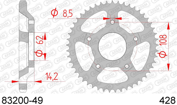 Corona AFAM 83200-49 in acc. passo 428