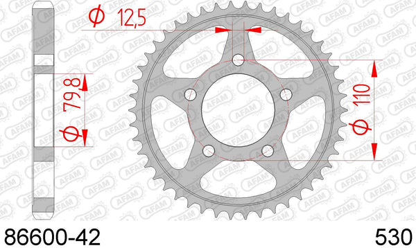 Corona AFAM 86600-42 in acc. passo 530