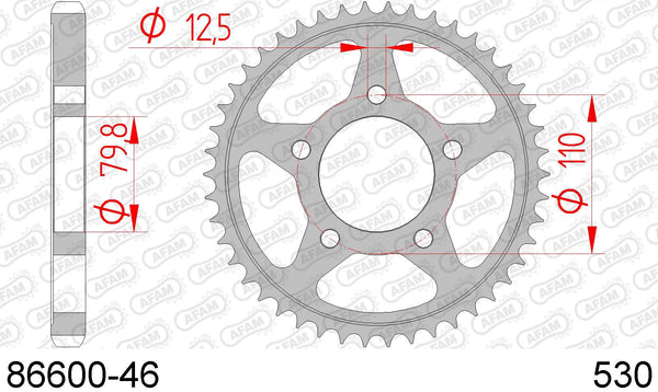 Corona AFAM 86600-46 in acc. passo 530