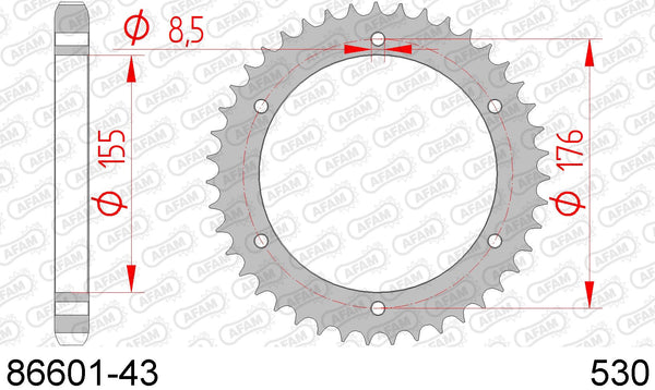 Corona AFAM 86601-43 in acc. passo 530