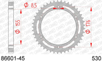 Corona AFAM 86601-45 in acc. passo 530