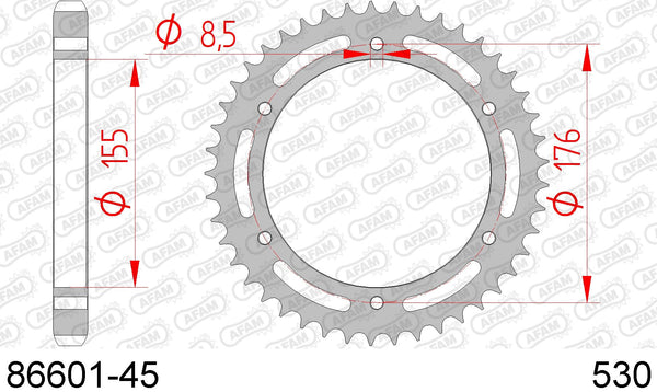 Corona AFAM 86601-45 in acc. passo 530