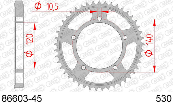 Corona AFAM 86603-45 in acc. passo 530