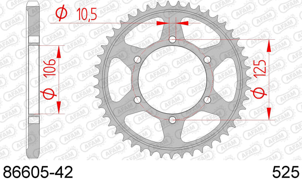 Corona AFAM 86605-42 in acc. passo 525