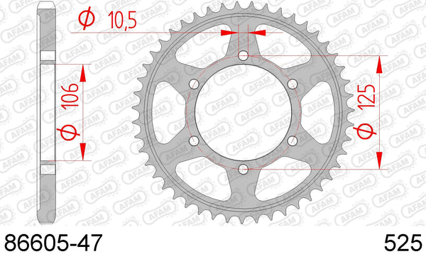 Corona AFAM 86605-47 in acc. passo 525