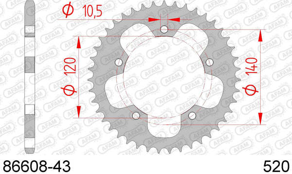 Corona AFAM 86608-43 in acc. passo 520