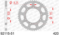 Corona AFAM 92115-51 in acc. passo 420
