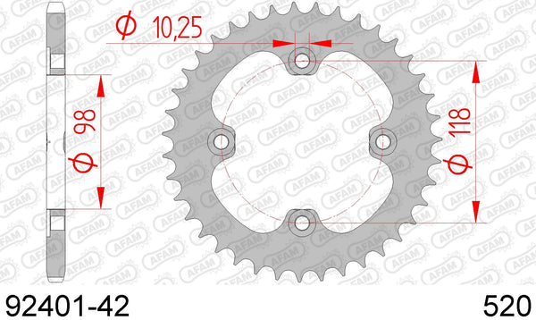 Corona AFAM 92401-42 in acc. passo 520