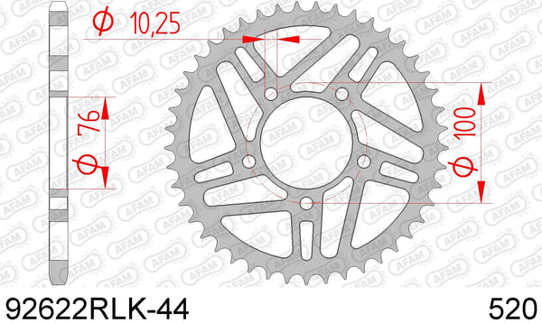 Corona AFAM 92622RLK-44 in acc. passo 520