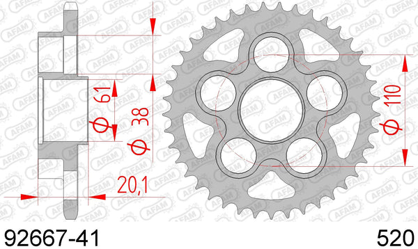 Corona AFAM 92667-41 in acc. passo 520