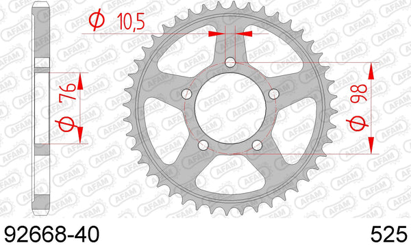 Corona AFAM 92668-40 in acc. passo 525