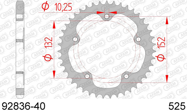 Corona AFAM 92836-40 in acc. passo 525