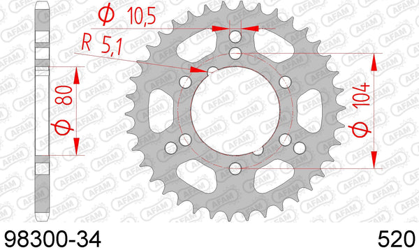 Corona AFAM 98300-34 in acc. passo 520