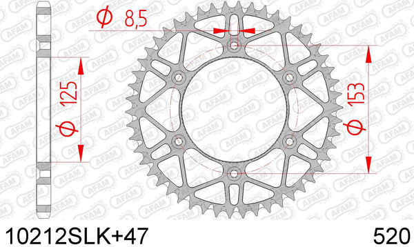 Corona AFAM 10212SLK+47 in acc. passo 520
