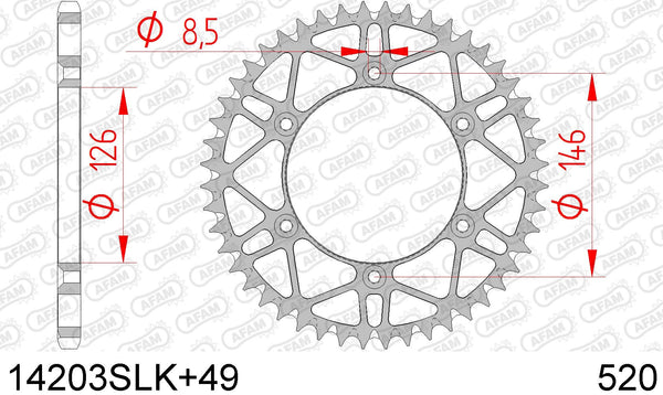 Corona AFAM 14203SLK+49 in acc. passo 520