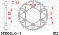 Corona AFAM 38300SLK+49 in acc. passo 520