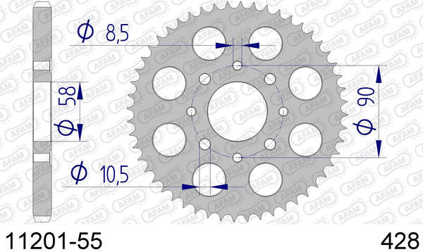 Corona AFAM 11201-55 in all. passo 428