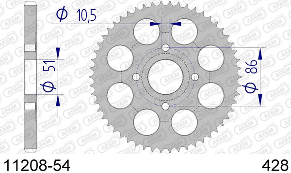 Corona AFAM 11208-54 in all. passo 428
