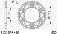 Corona AFAM 11212PR+50 in all. passo 520 rossa