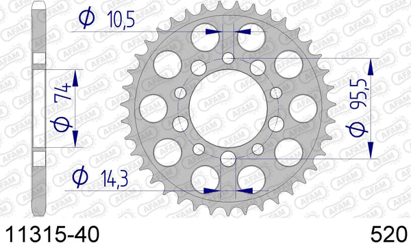 Corona AFAM 11315-40 in all. passo 520