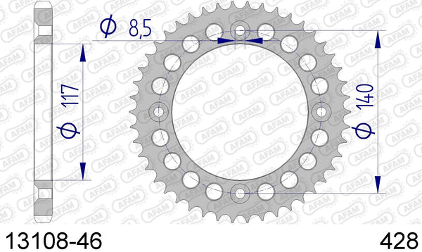 Corona AFAM 13108-46 in all. passo 428