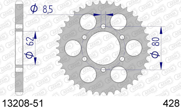 Corona AFAM 13208-51 in all. passo 428