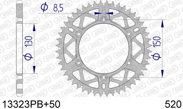 Corona AFAM 13323PB+50 in all. passo 520 blu