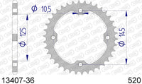 Corona AFAM 13407-36 in all. passo 520