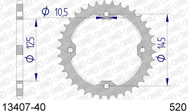 Corona AFAM 13407-40 in all. passo 520