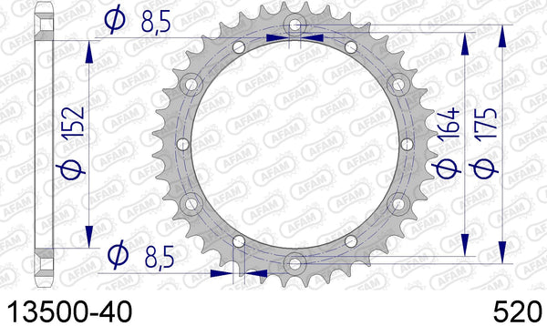 Corona AFAM 13500-40 in all. passo 520