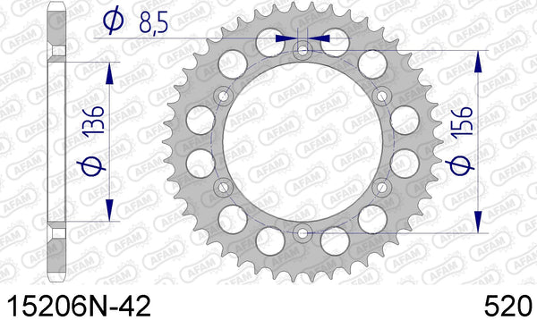 Corona AFAM 15206N-42 in all. passo 520