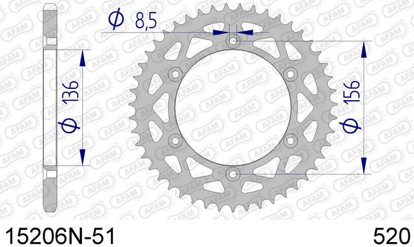 Corona AFAM 15206N-51 in all. passo 520
