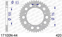 Corona AFAM 17100N-44 in all. passo 420