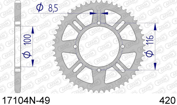 Corona AFAM 17104N-49 in all. passo 420